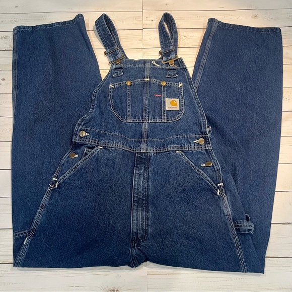 Carhartt Blue Denim Overalls - Picture 1 of 9